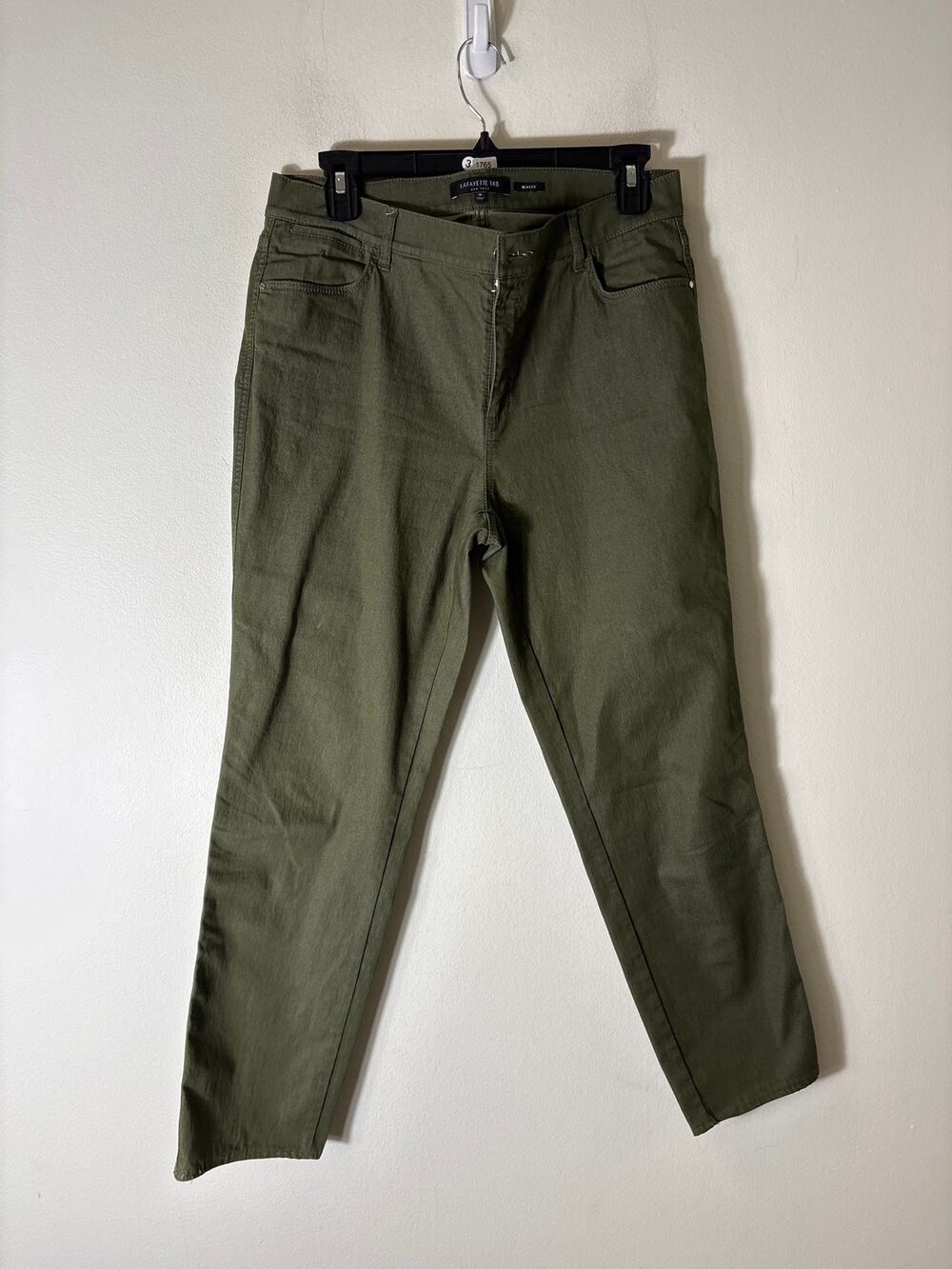 Lafayette 148 Army Green Denim Sz 10